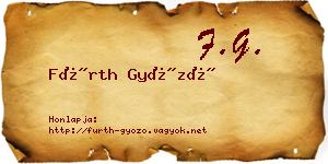 Fürth Győző névjegykártya